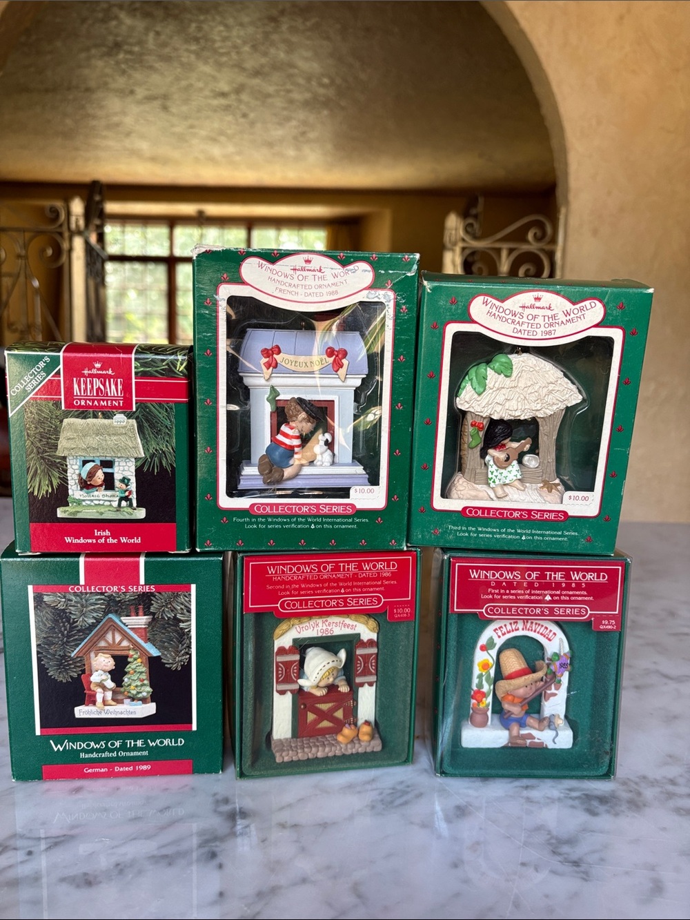 Hallmark Windows of the World Collector's Ornaments complete Set of 6